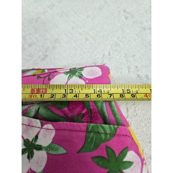 Erika Womens Pink Floral Capri Pants Size 10 Tropical Print Cotton/Spandex Blend - Picture 5 of 6